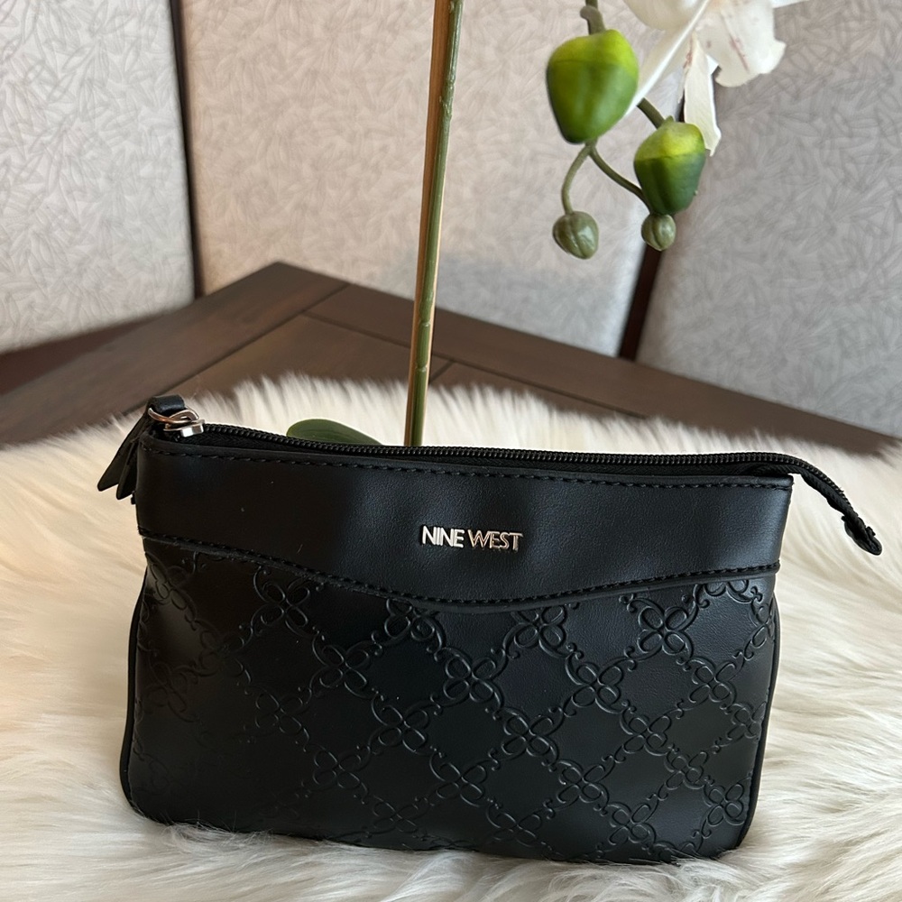 Nine West Embossed Black Clutch
